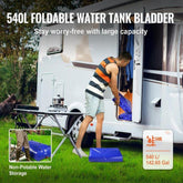 540L/142.65 Gallon Water Storage Bladder, Water Tank, 1000D Blue PVC Collapsible Water Storage Containers, Large Capacity Soft Water Bag,Water Bladder,Fire Prevention,Camping,Emergency Water Use